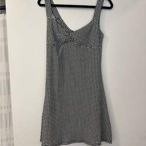 Topshop Black and White Gingham Mini Dress